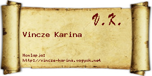Vincze Karina névjegykártya