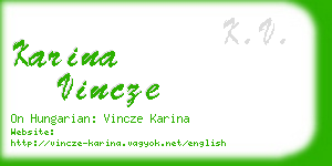 karina vincze business card